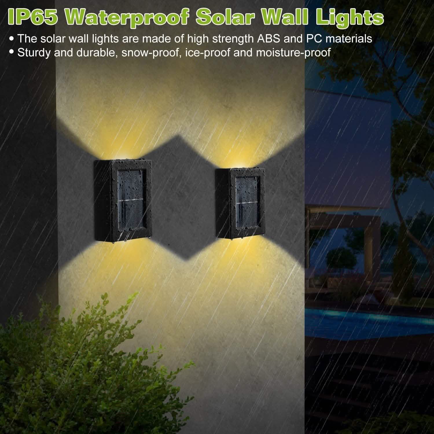 2-Piece: Solar Deck Outdoor Lights Outdoor Lighting - Tophatter Daily Deals