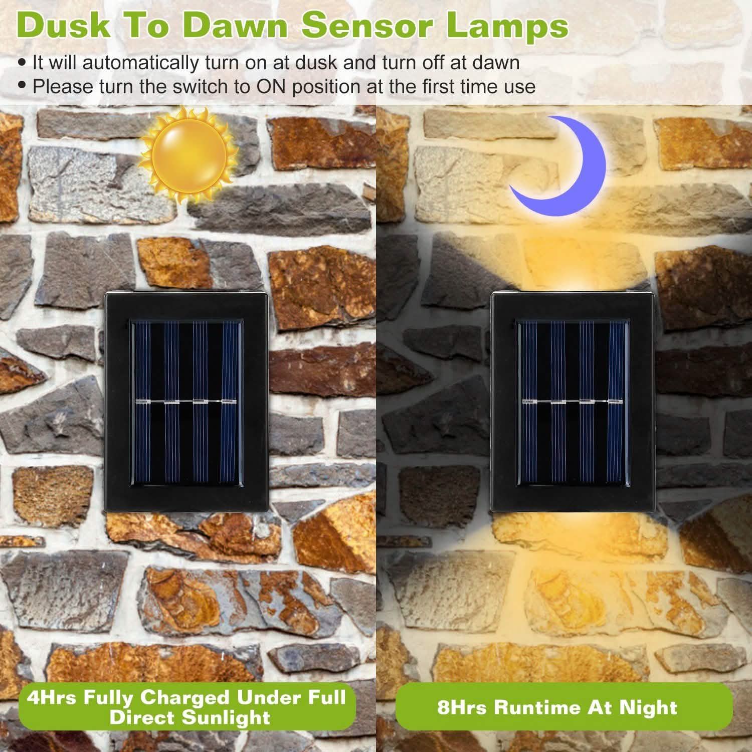 2-Piece: Solar Deck Outdoor Lights Outdoor Lighting - Tophatter Daily Deals