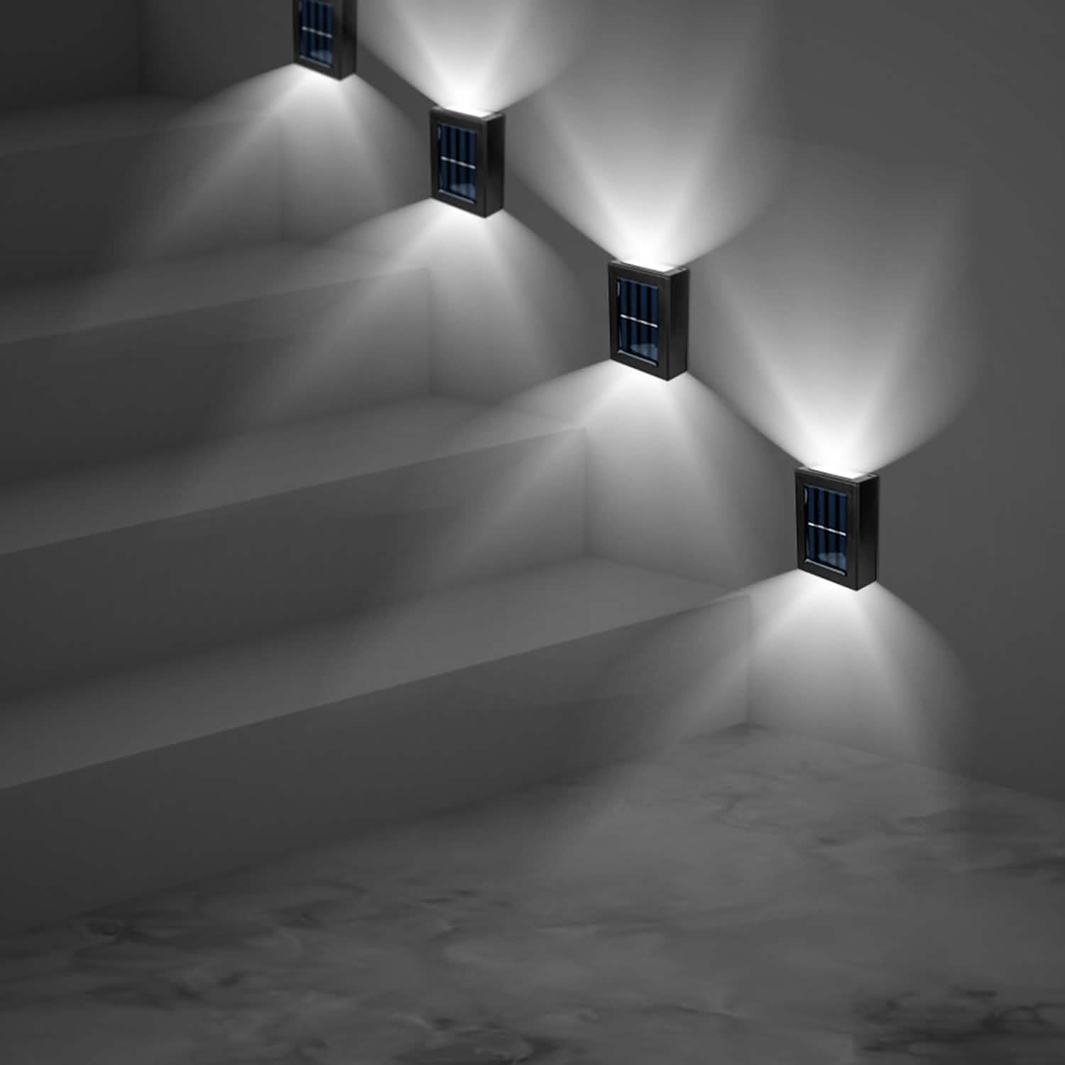 2-Piece: Solar Deck Outdoor Lights Outdoor Lighting - Tophatter Daily Deals