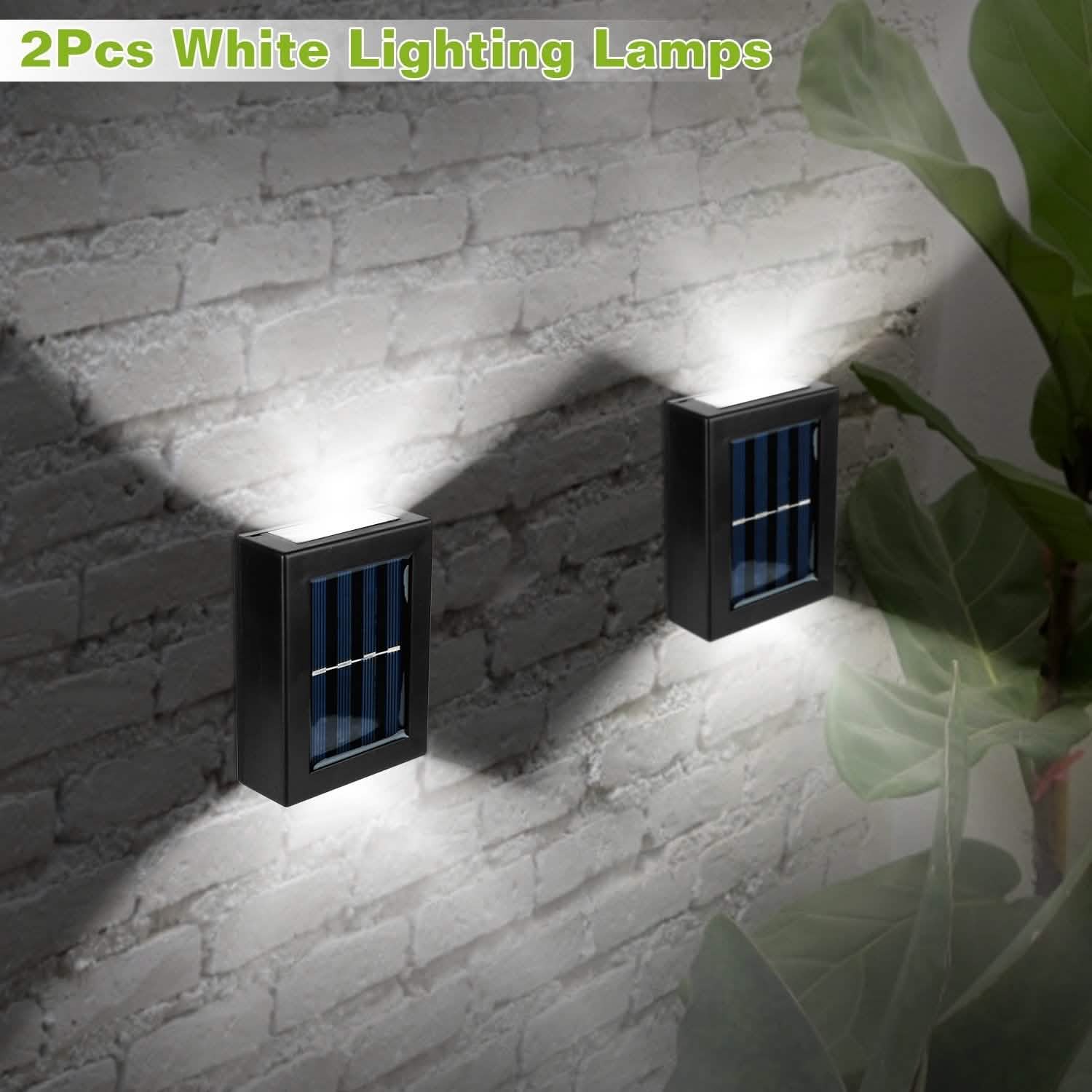 2-Piece: Solar Deck Outdoor Lights Outdoor Lighting - Tophatter Daily Deals