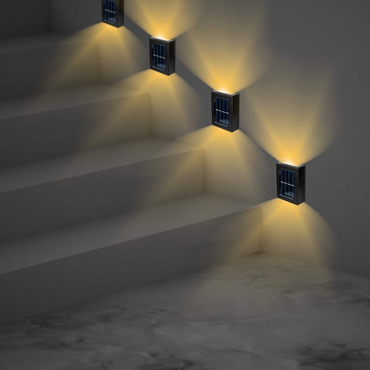 2-Piece: Solar Deck Outdoor Lights Outdoor Lighting - Tophatter Daily Deals