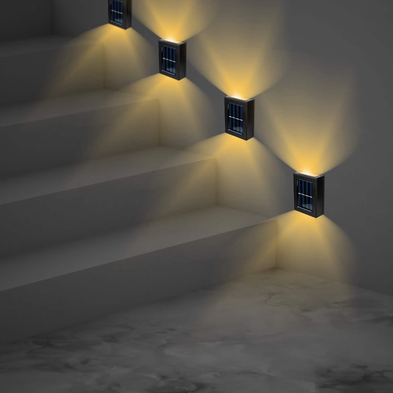 2-Piece: Solar Deck Outdoor Lights Outdoor Lighting - Tophatter Daily Deals