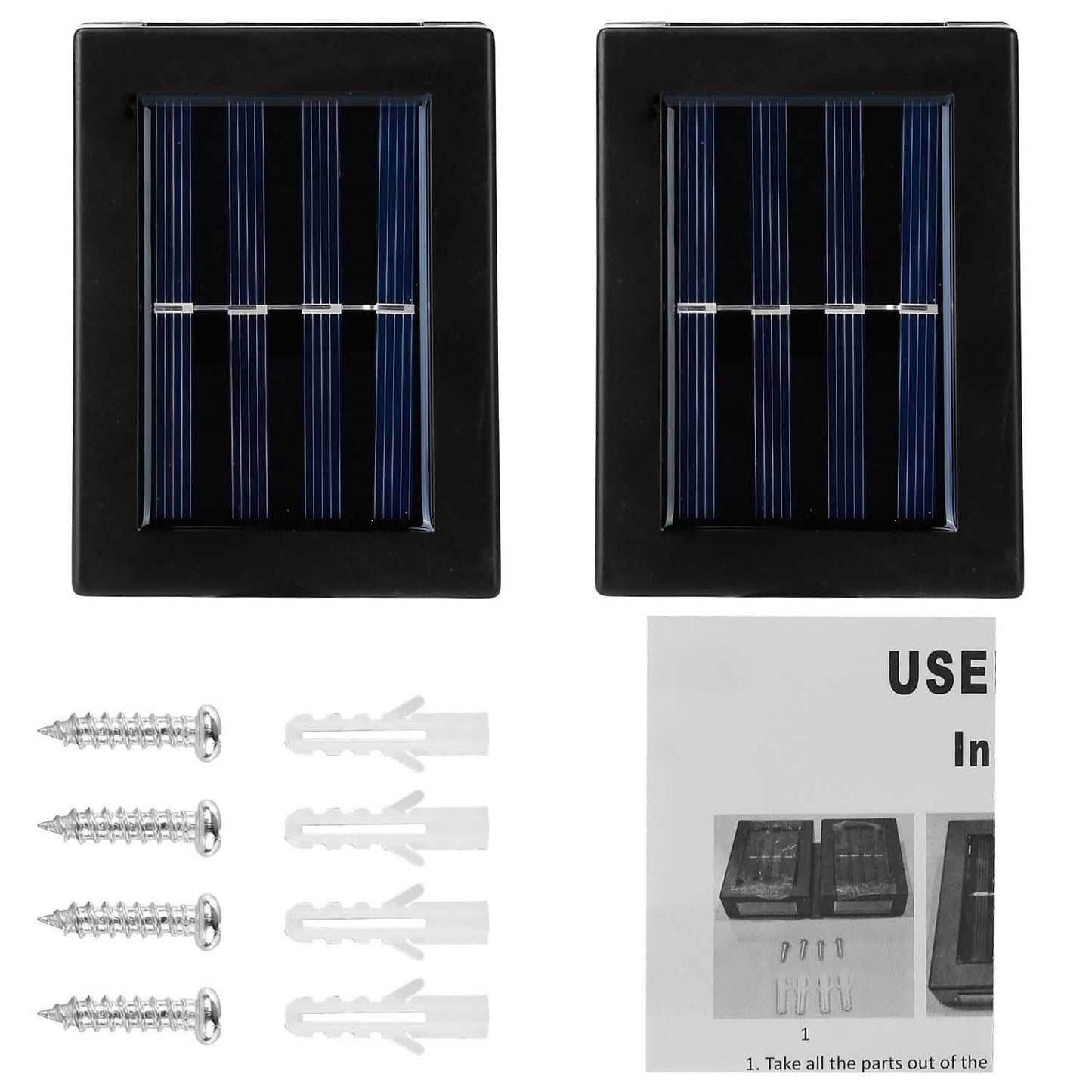 2-Piece: Solar Deck Outdoor Lights Outdoor Lighting - Tophatter Daily Deals