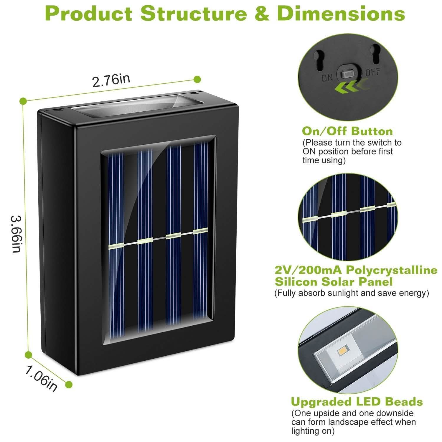 2-Piece: Solar Deck Outdoor Lights Outdoor Lighting - Tophatter Daily Deals