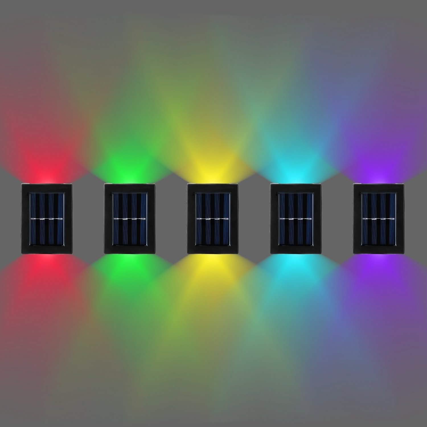 2-Piece: Solar Deck Outdoor Lights Multicolor Outdoor Lighting - Tophatter Daily Deals