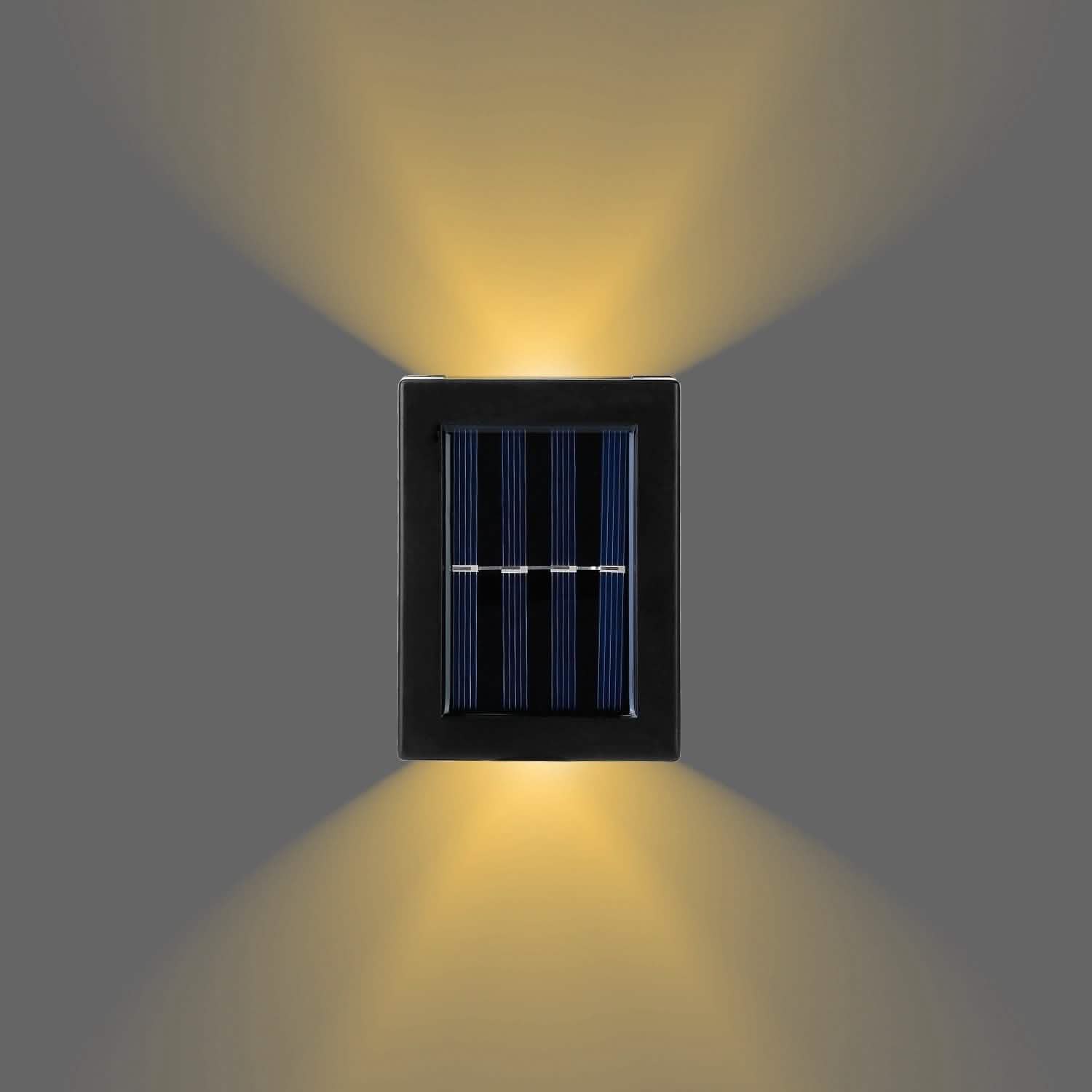 2-Piece: Solar Deck Outdoor Lights Warm White Outdoor Lighting - Tophatter Daily Deals