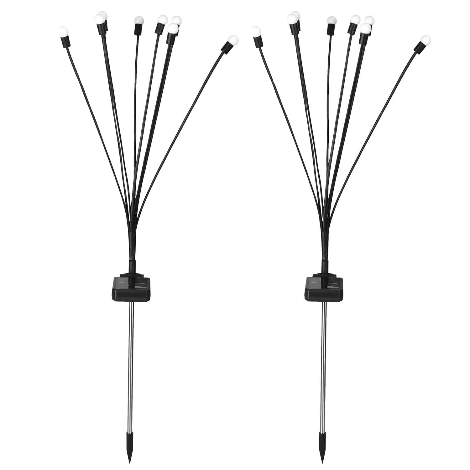 2-Piece: Solar Firefly Lights Swaying Decorative Pathway Lamp String & Fairy Lights - Tophatter Daily Deals