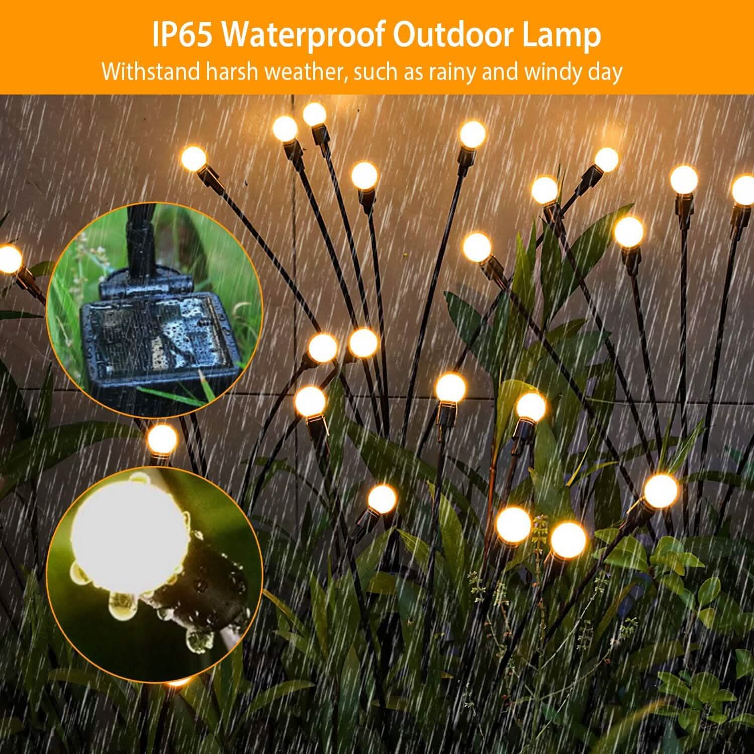 2-Piece: Solar Firefly Lights Swaying Decorative Pathway Lamp String & Fairy Lights - Tophatter Daily Deals