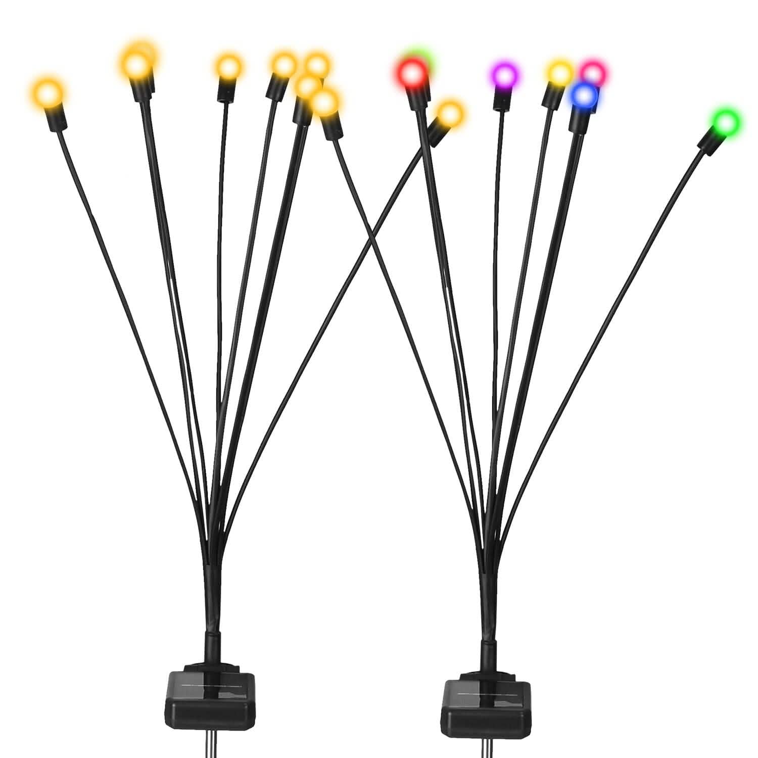 2-Piece: Solar Firefly Lights Swaying Decorative Pathway Lamp String & Fairy Lights - Tophatter Daily Deals