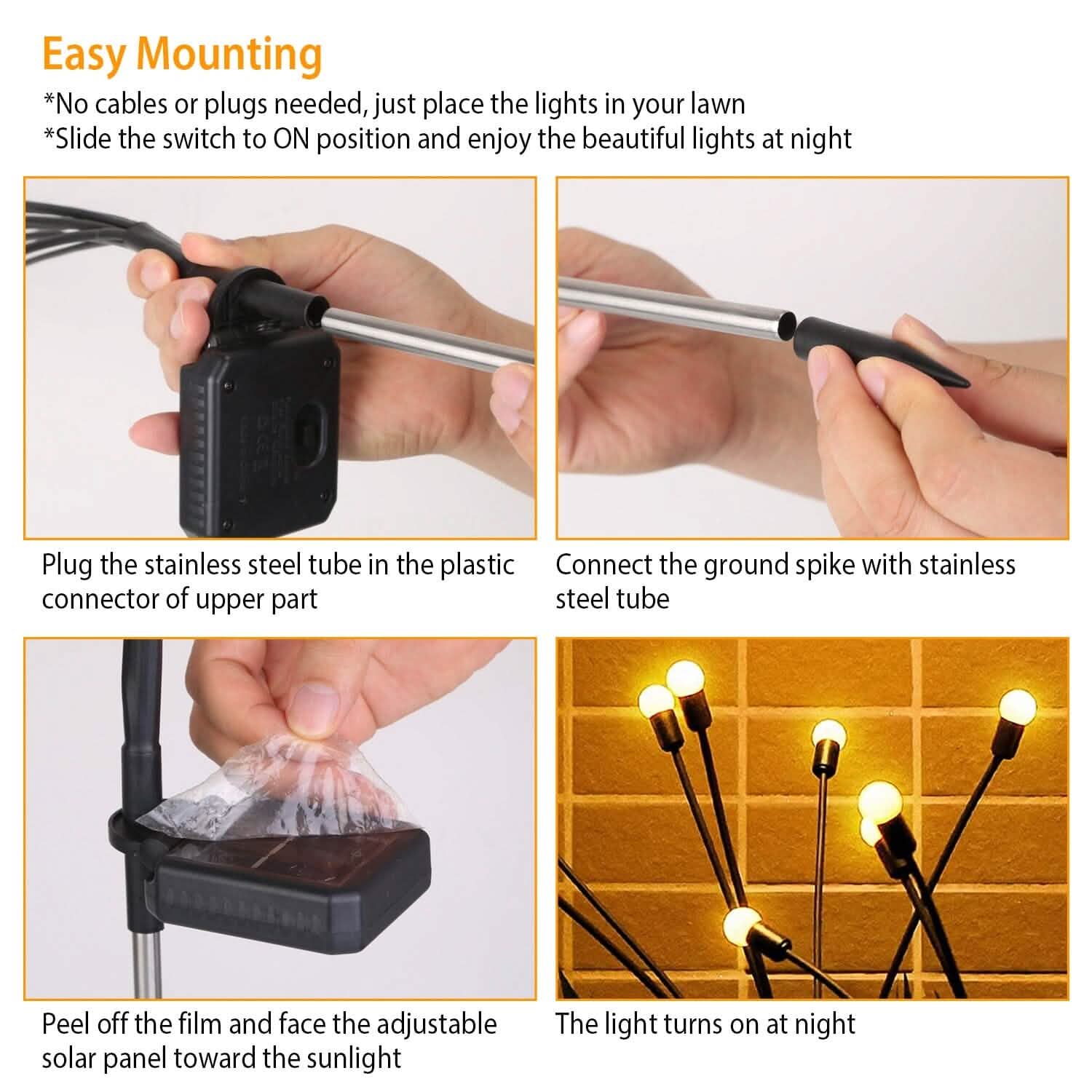 2-Piece: Solar Firefly Lights Swaying Decorative Pathway Lamp String & Fairy Lights - Tophatter Daily Deals