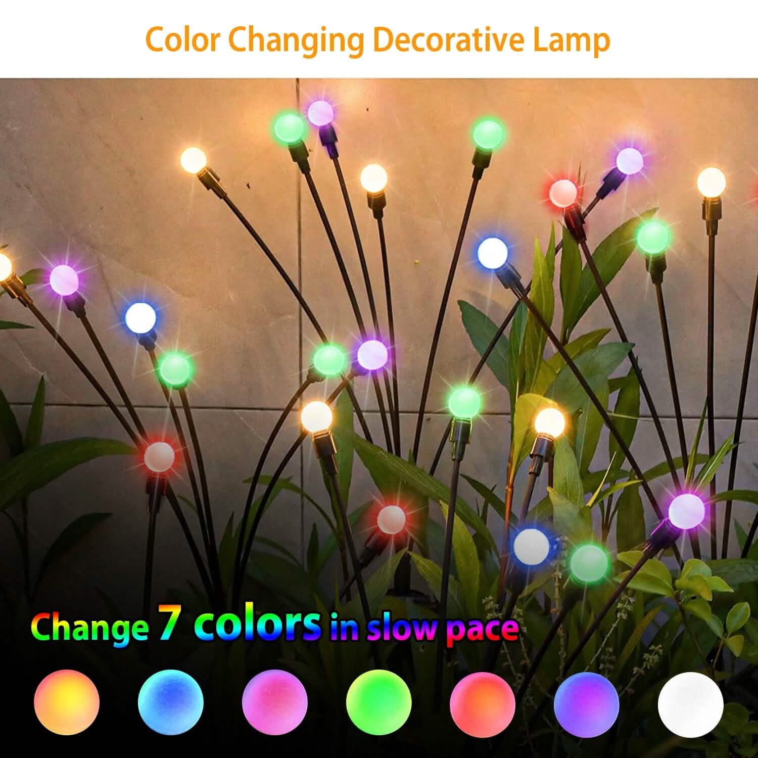 2-Piece: Solar Firefly Lights Swaying Decorative Pathway Lamp String & Fairy Lights - Tophatter Daily Deals