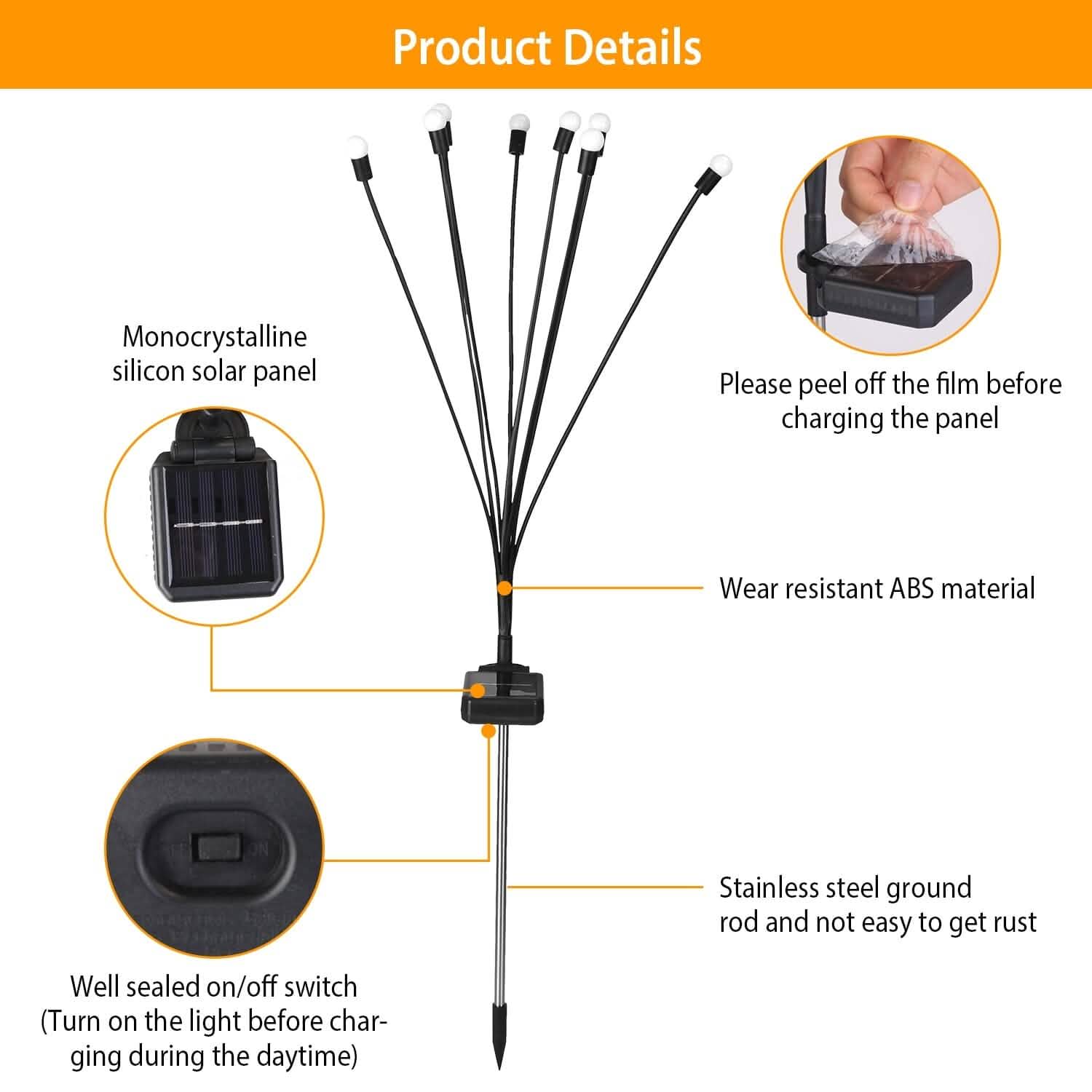 2-Piece: Solar Firefly Lights Swaying Decorative Pathway Lamp String & Fairy Lights - Tophatter Daily Deals