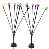 2-Piece: Solar Firefly Lights Swaying Decorative Pathway Lamp Rainbow String & Fairy Lights - Tophatter Daily Deals
