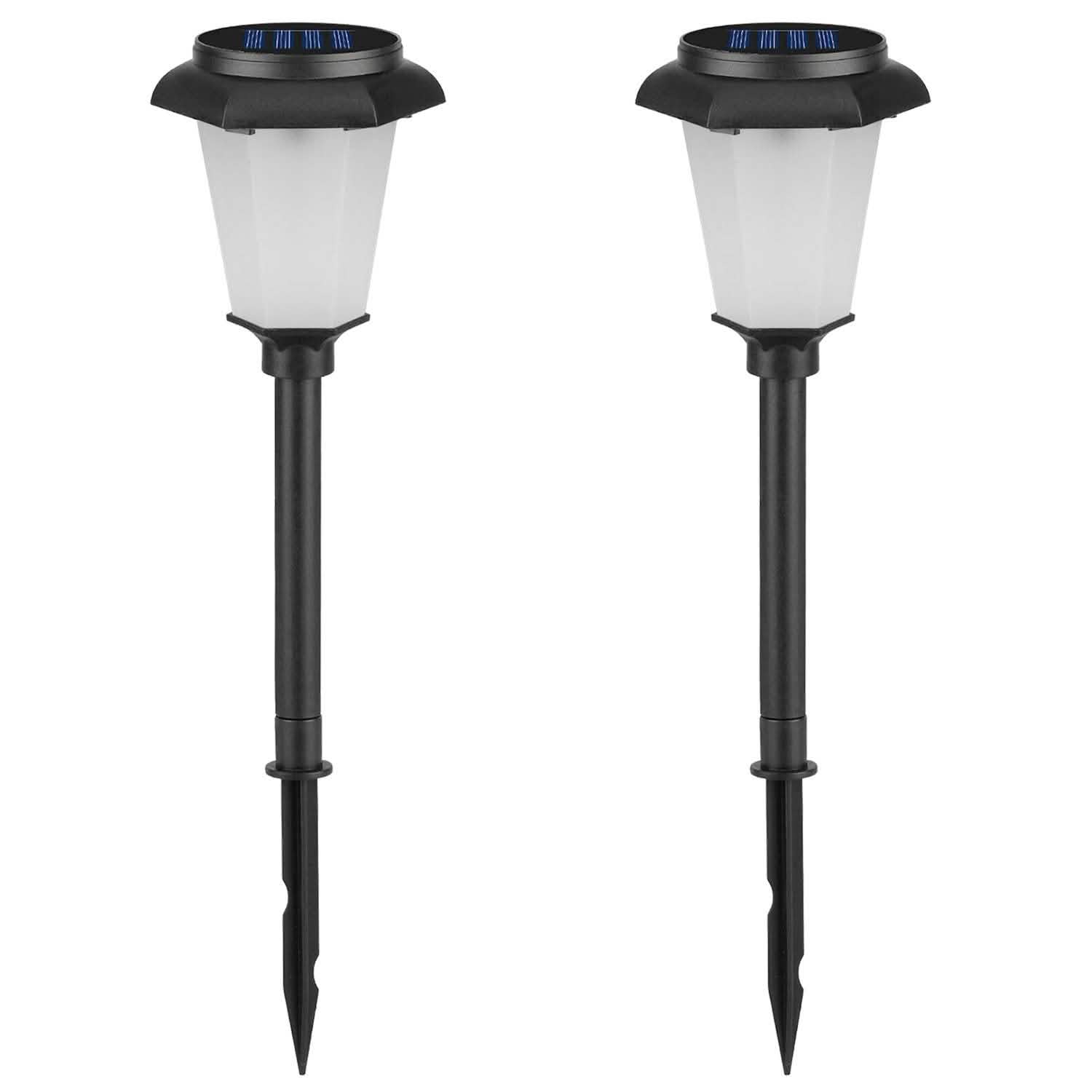 2-Piece: Solar Flame Torch Light Outdoor Lighting - Tophatter Daily Deals