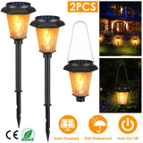 2-Piece: Solar Flame Torch Light Outdoor Lighting - Tophatter Daily Deals