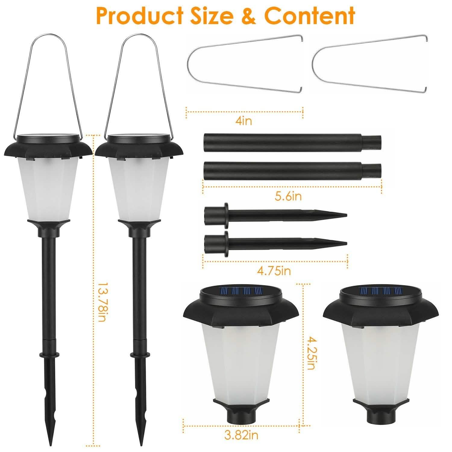 2-Piece: Solar Flame Torch Light Outdoor Lighting - Tophatter Daily Deals