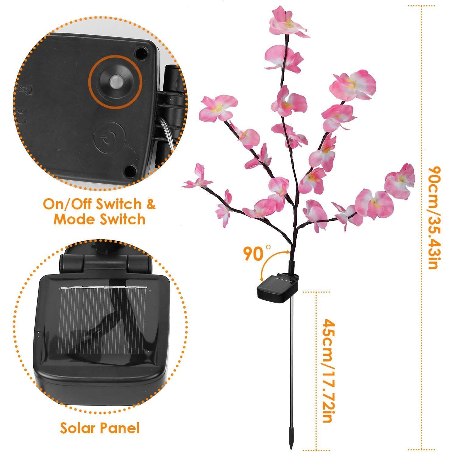 2-Piece: Solar Powered Garden Light Orchid Garden & Patio - Tophatter Daily Deals