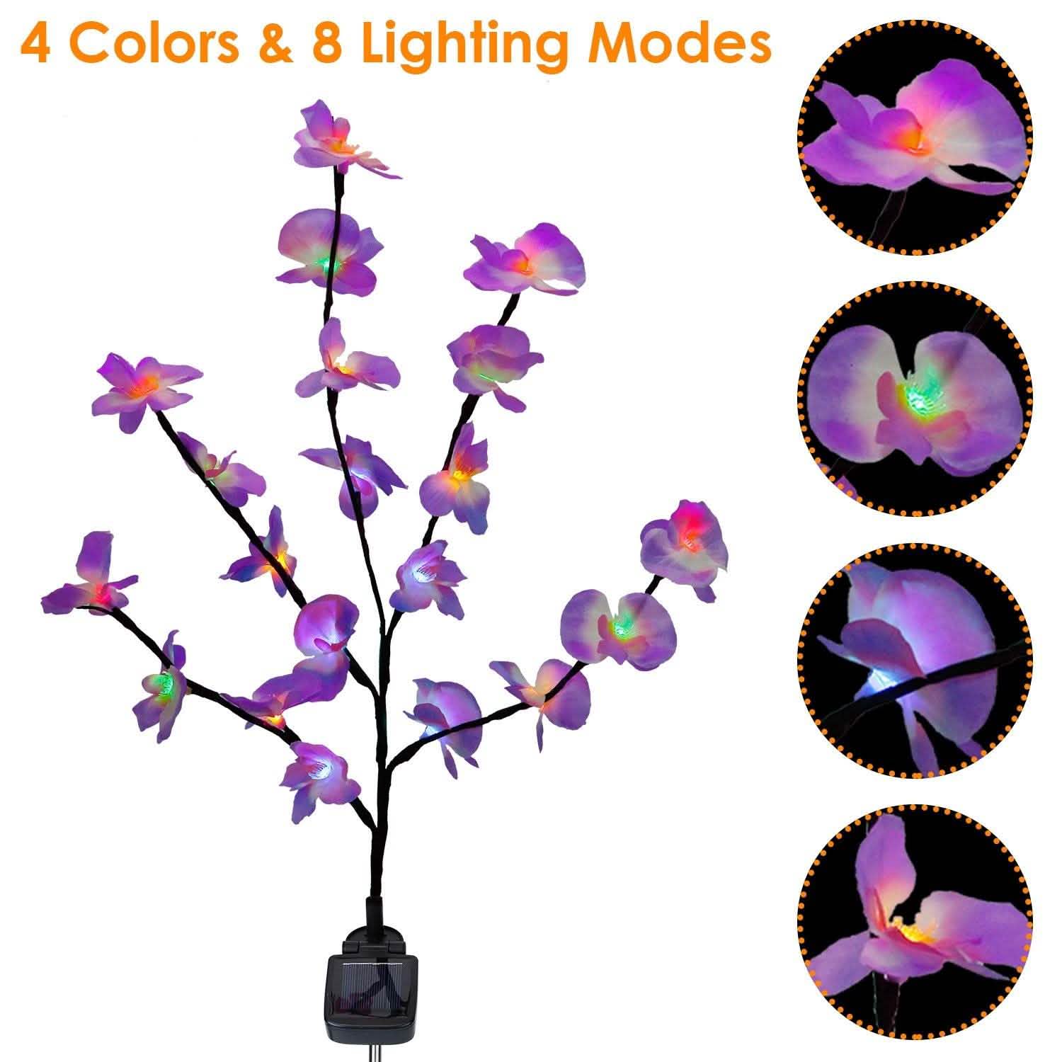 2-Piece: Solar Powered Garden Light Orchid Garden & Patio - Tophatter Daily Deals