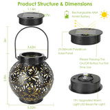 2-Piece: Solar Powered Hanging Lights Outdoor Lighting - Tophatter Daily Deals