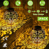 2-Piece: Solar Powered Hanging Lights Outdoor Lighting - Tophatter Daily Deals