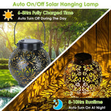 2-Piece: Solar Powered Hanging Lights Outdoor Lighting - Tophatter Daily Deals