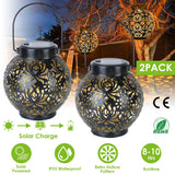 2-Piece: Solar Powered Hanging Lights Outdoor Lighting - Tophatter Daily Deals