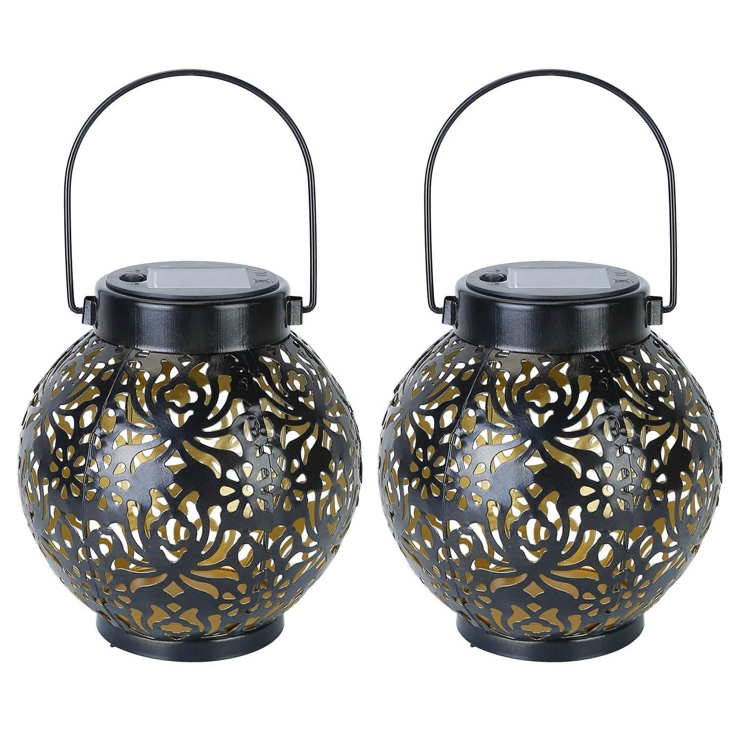 2-Piece: Solar Powered Hanging Lights Outdoor Lighting - Tophatter Daily Deals