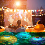 2-Piece: Solar Powered LED Pool Light Gradient Multicolor Changing Outdoor Lighting - Tophatter Daily Deals