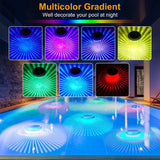 2-Piece: Solar Powered LED Pool Light Gradient Multicolor Changing Outdoor Lighting - Tophatter Daily Deals