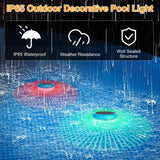 2-Piece: Solar Powered LED Pool Light Gradient Multicolor Changing Outdoor Lighting - Tophatter Daily Deals