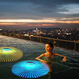 2-Piece: Solar Powered LED Pool Light Gradient Multicolor Changing Outdoor Lighting - Tophatter Daily Deals