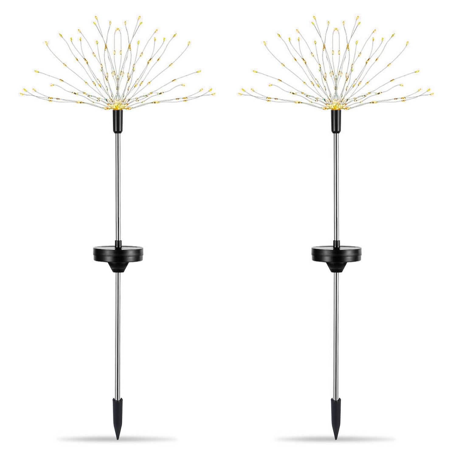 2-Piece: Solar Powered Starburst Garden Lights Outdoor Lighting - Tophatter Daily Deals