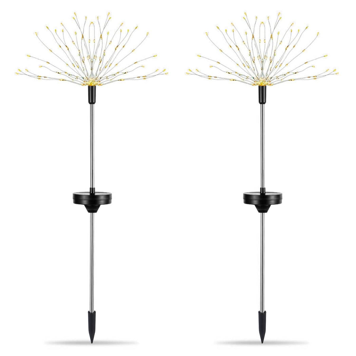 2-Piece: Solar Powered Starburst Garden Lights Solar Outdoor Lights - Tophatter Daily Deals