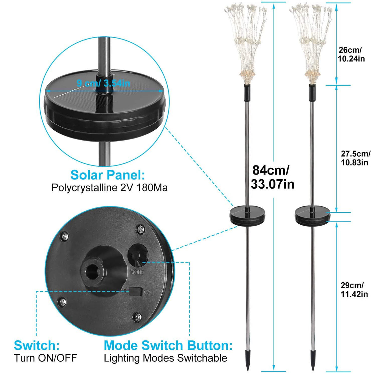 2-Piece: Solar Powered Starburst Garden Lights Solar Outdoor Lights - Tophatter Daily Deals