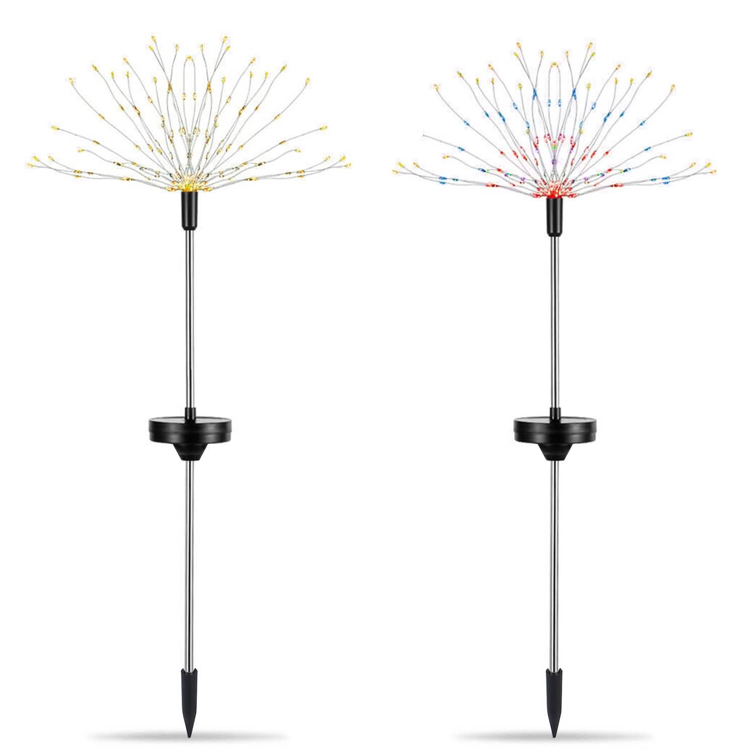 2-Piece: Solar Powered Starburst Garden Lights Outdoor Lighting - Tophatter Daily Deals