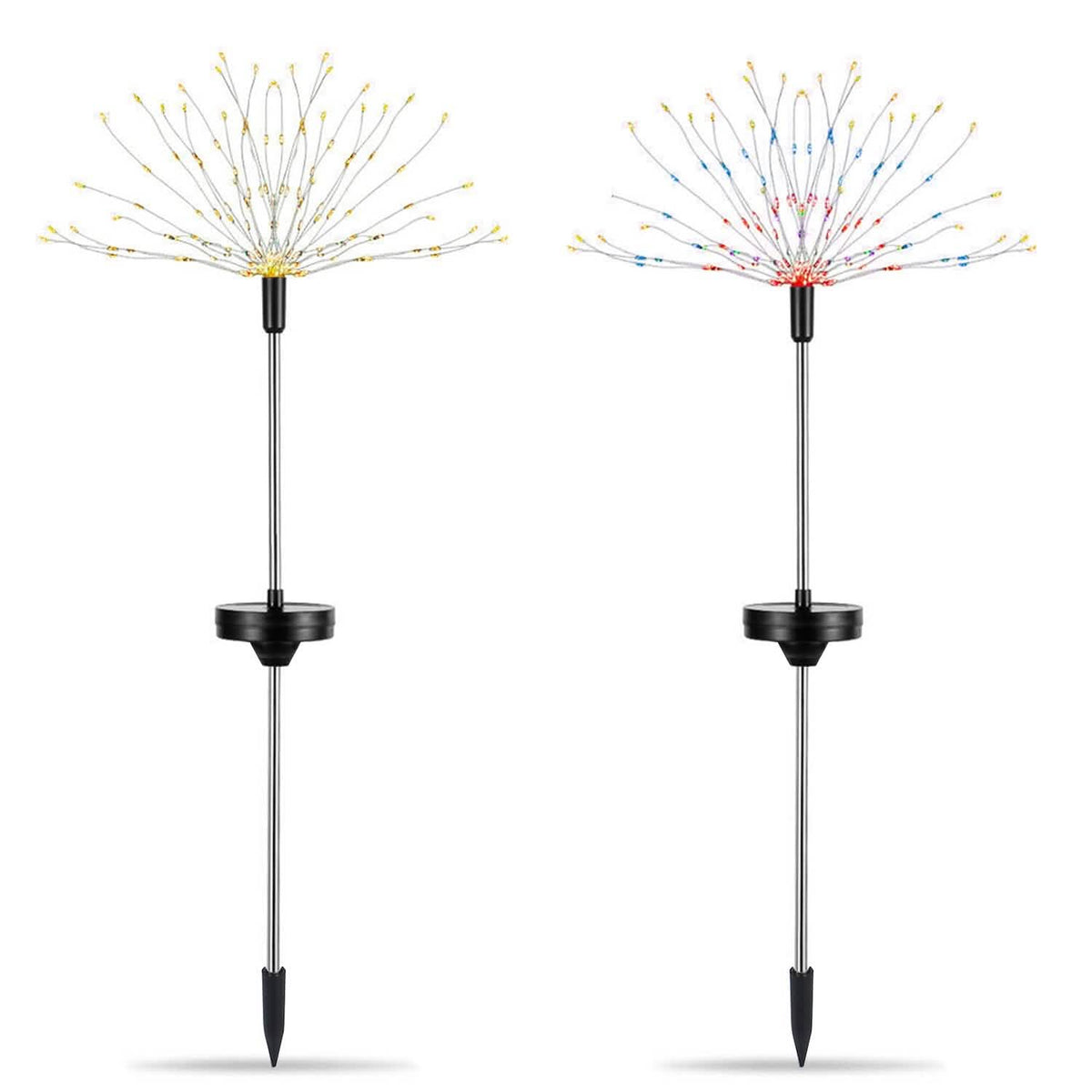 2-Piece: Solar Powered Starburst Garden Lights Solar Outdoor Lights - Tophatter Daily Deals