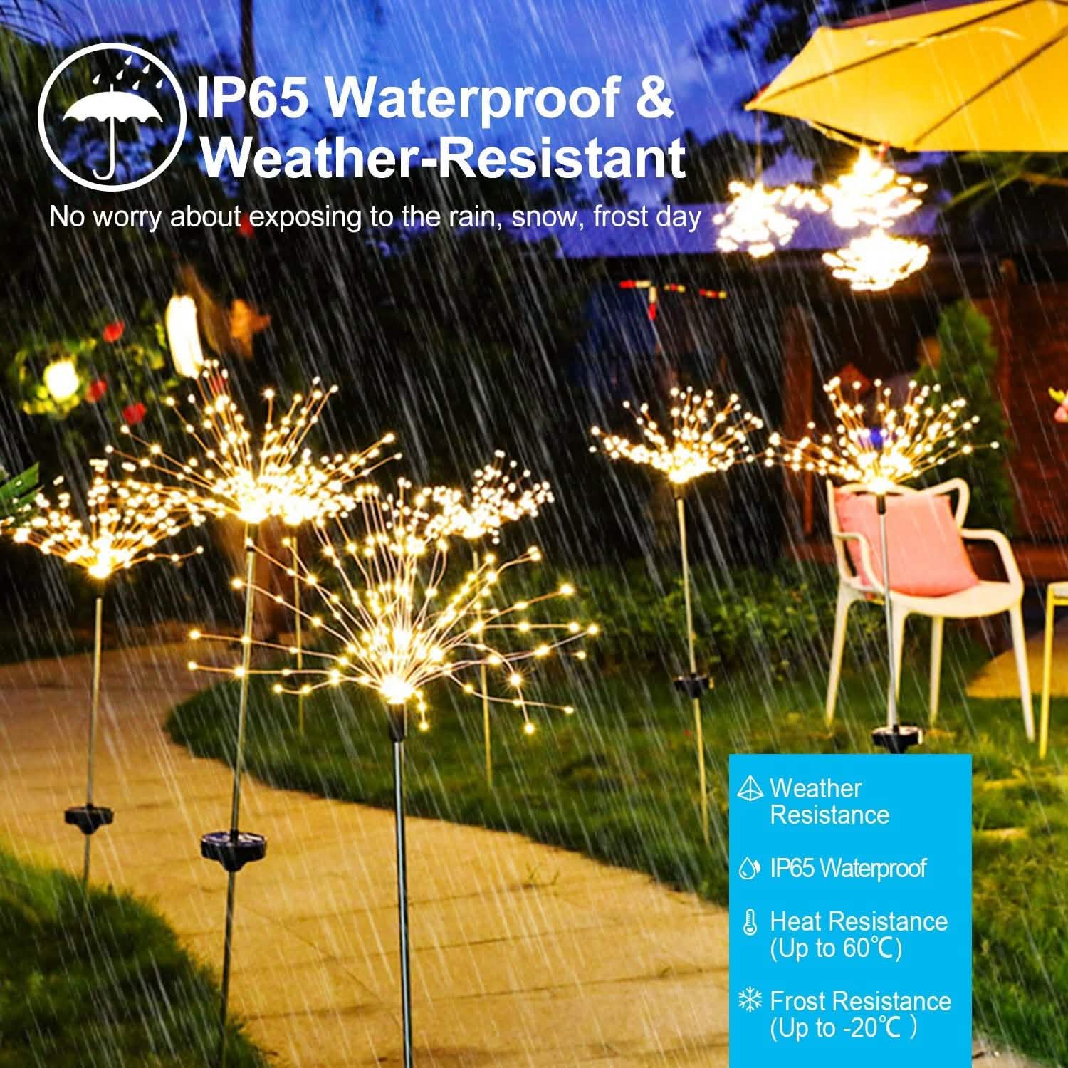 2-Piece: Solar Powered Starburst Garden Lights Outdoor Lighting - Tophatter Daily Deals