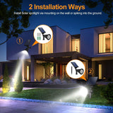 2-Piece: Solar Spotlight Outdoor Dusk Waterproof Outdoor Lighting - Tophatter Daily Deals