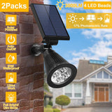 2-Piece: Solar Spotlight Outdoor Dusk Waterproof Outdoor Lighting - Tophatter Daily Deals