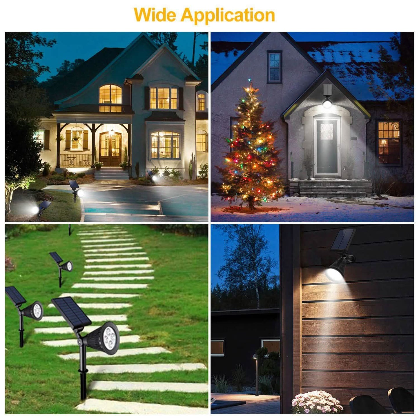 2-Piece: Solar Spotlight Outdoor Dusk Waterproof Outdoor Lighting - Tophatter Daily Deals