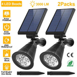 2-Piece: Solar Spotlight Outdoor Dusk Waterproof Outdoor Lighting - Tophatter Daily Deals