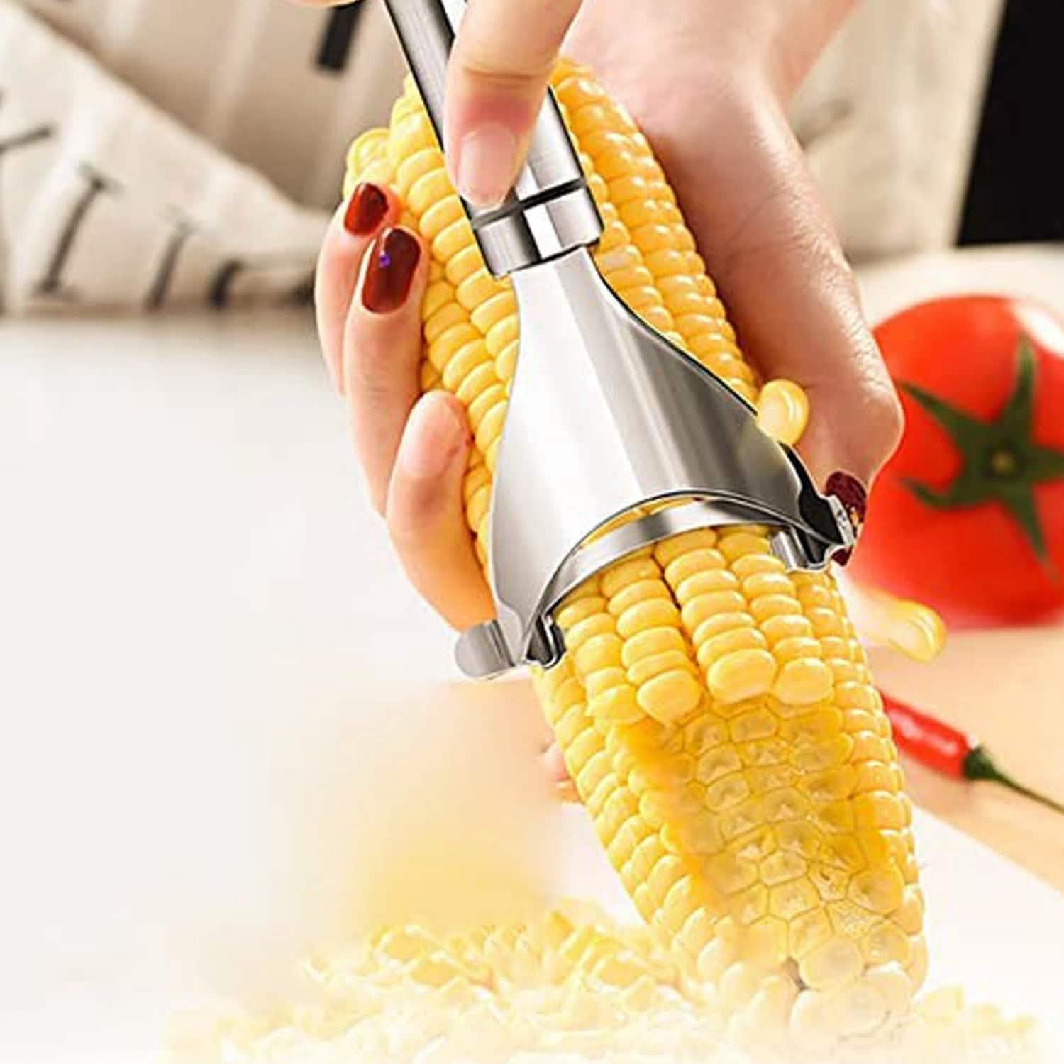 2-Piece: Stainless Steel Corn Cob Peelers Kitchen Tools & Gadgets - Tophatter Daily Deals