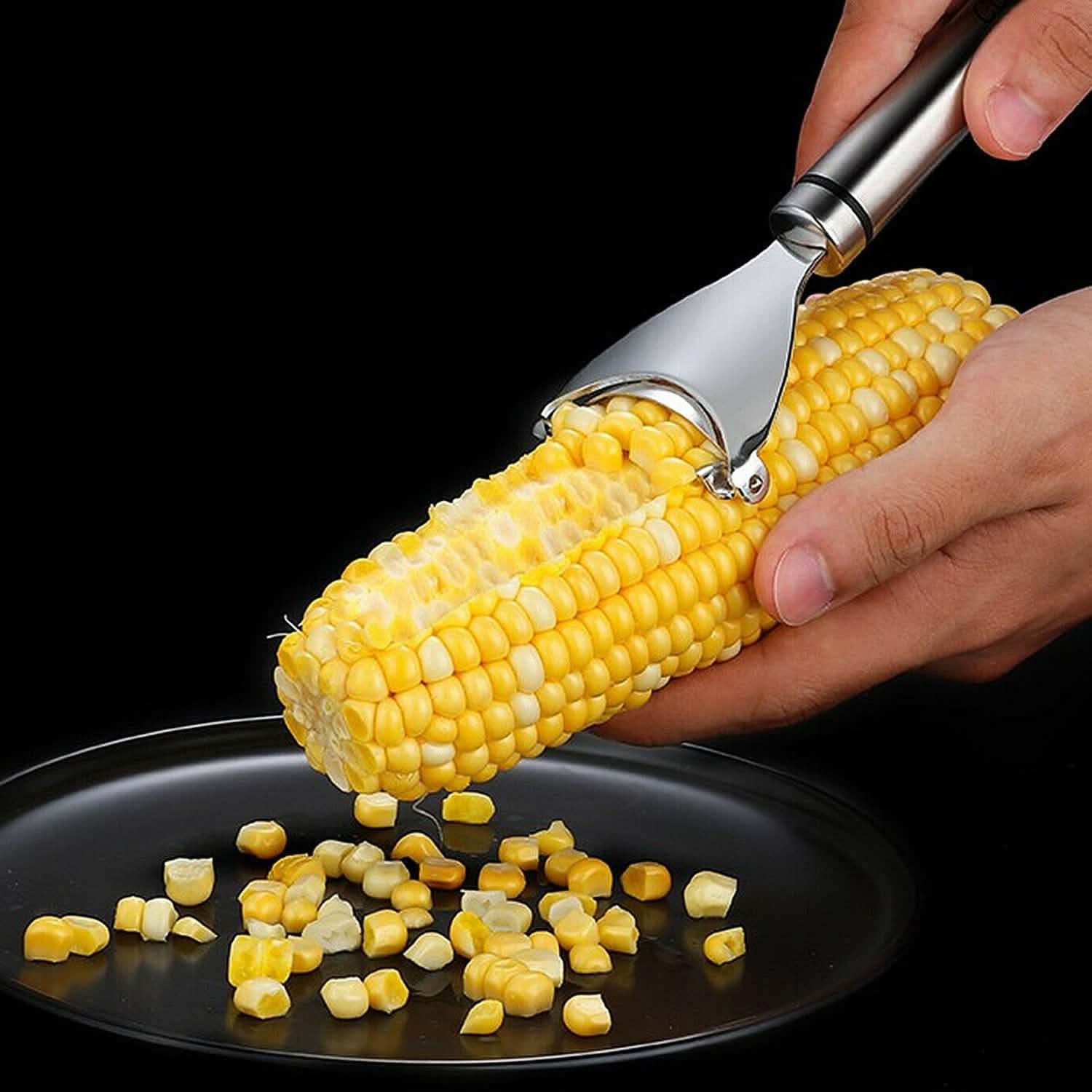 2-Piece: Stainless Steel Corn Cob Peelers Kitchen Tools & Gadgets - Tophatter Daily Deals