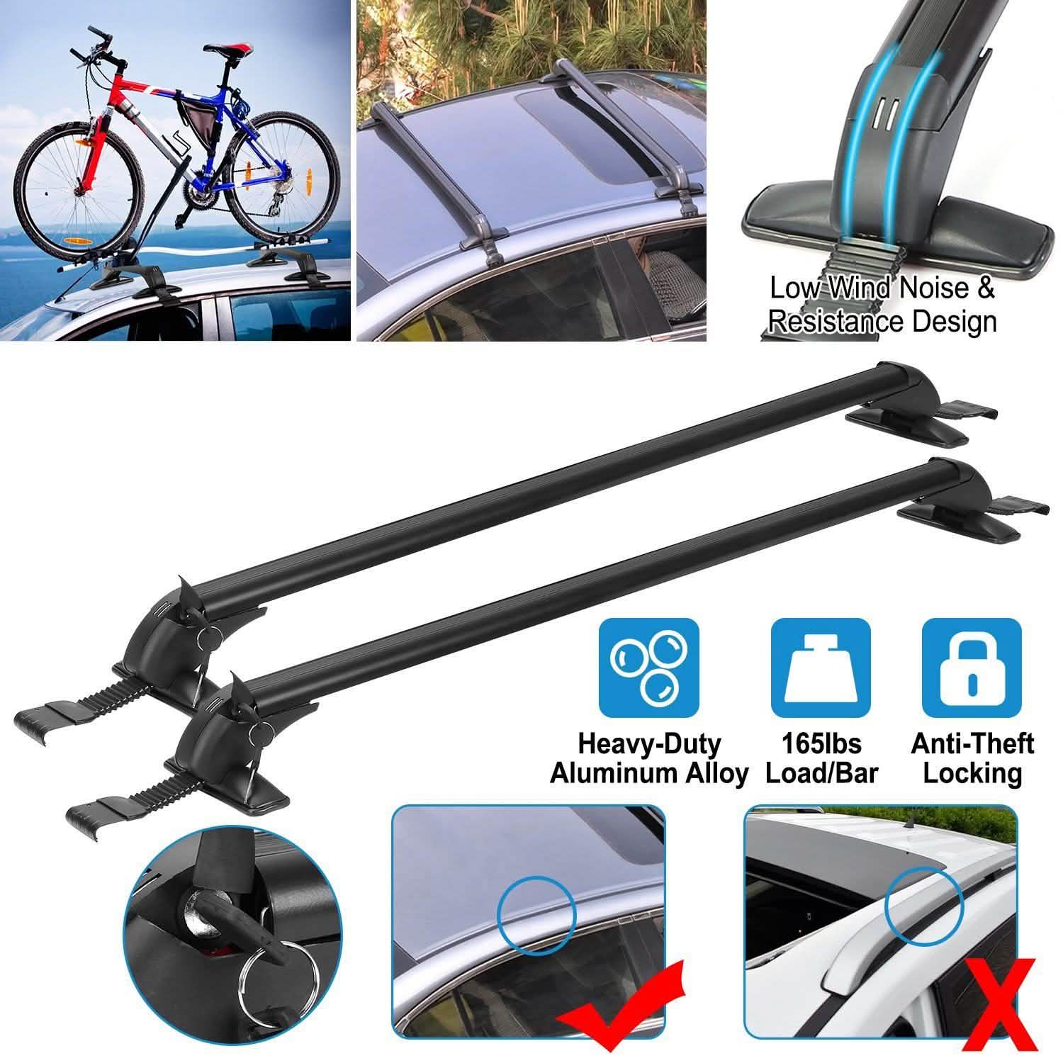2-Piece: Universal 110CM/43-Inch Car Roof Rack Cross Bar Automotive - Tophatter Daily Deals