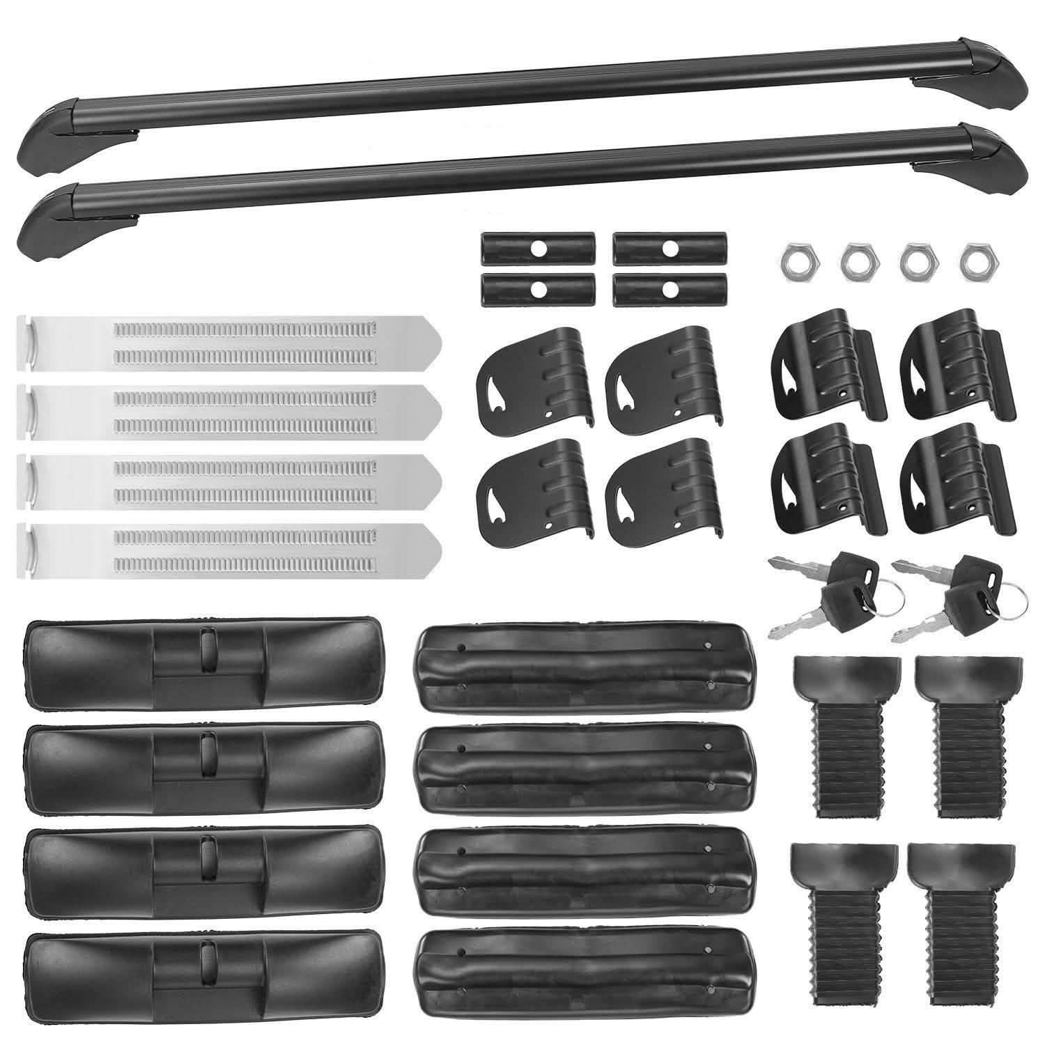 2-Piece: Universal 110CM/43-Inch Car Roof Rack Cross Bar Automotive - Tophatter Daily Deals
