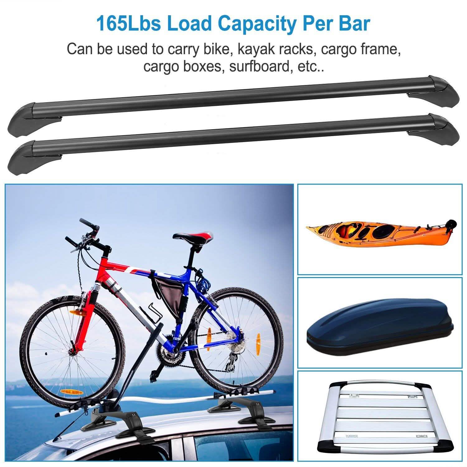 2-Piece: Universal 110CM/43-Inch Car Roof Rack Cross Bar Automotive - Tophatter Daily Deals