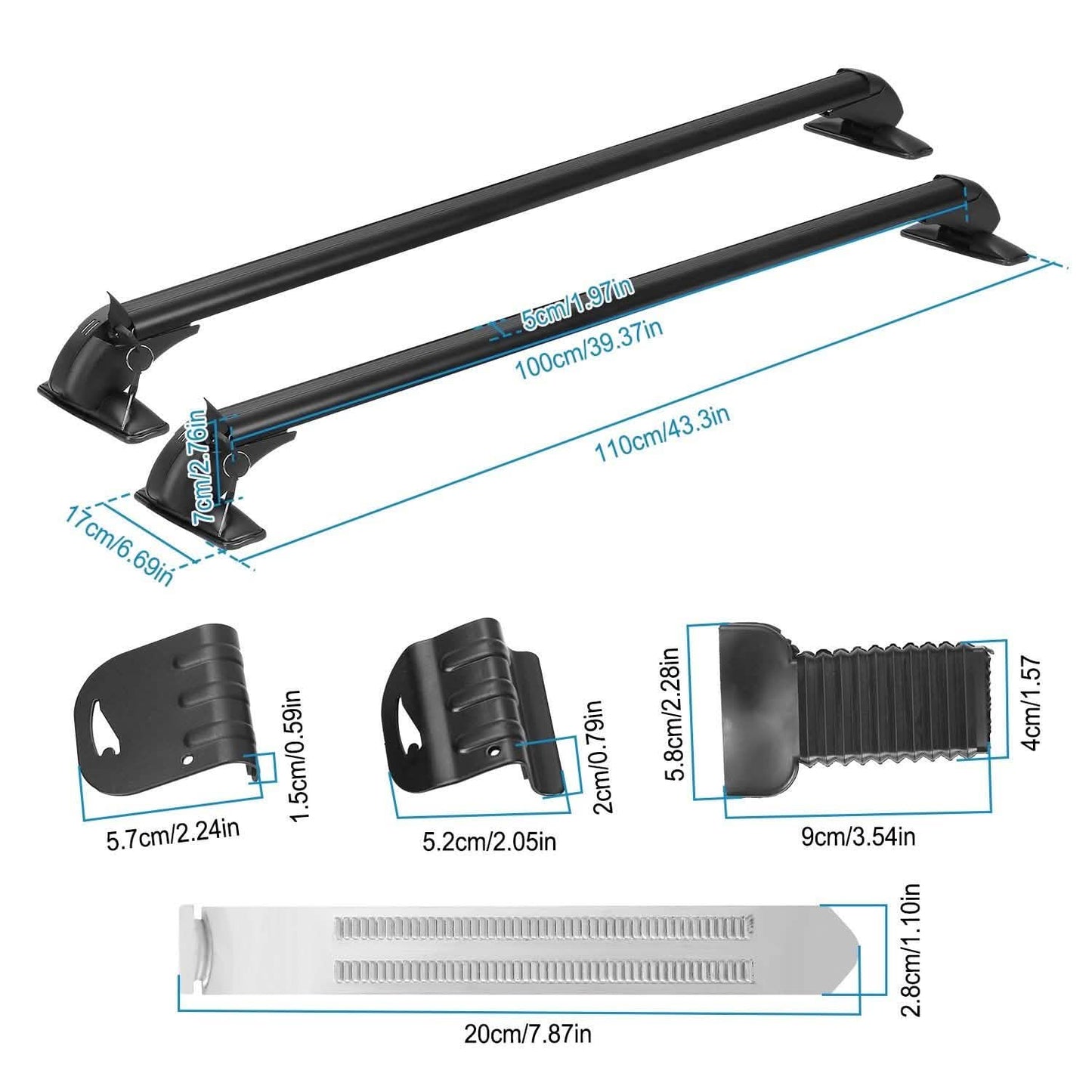 2-Piece: Universal 110CM/43-Inch Car Roof Rack Cross Bar Automotive - Tophatter Daily Deals
