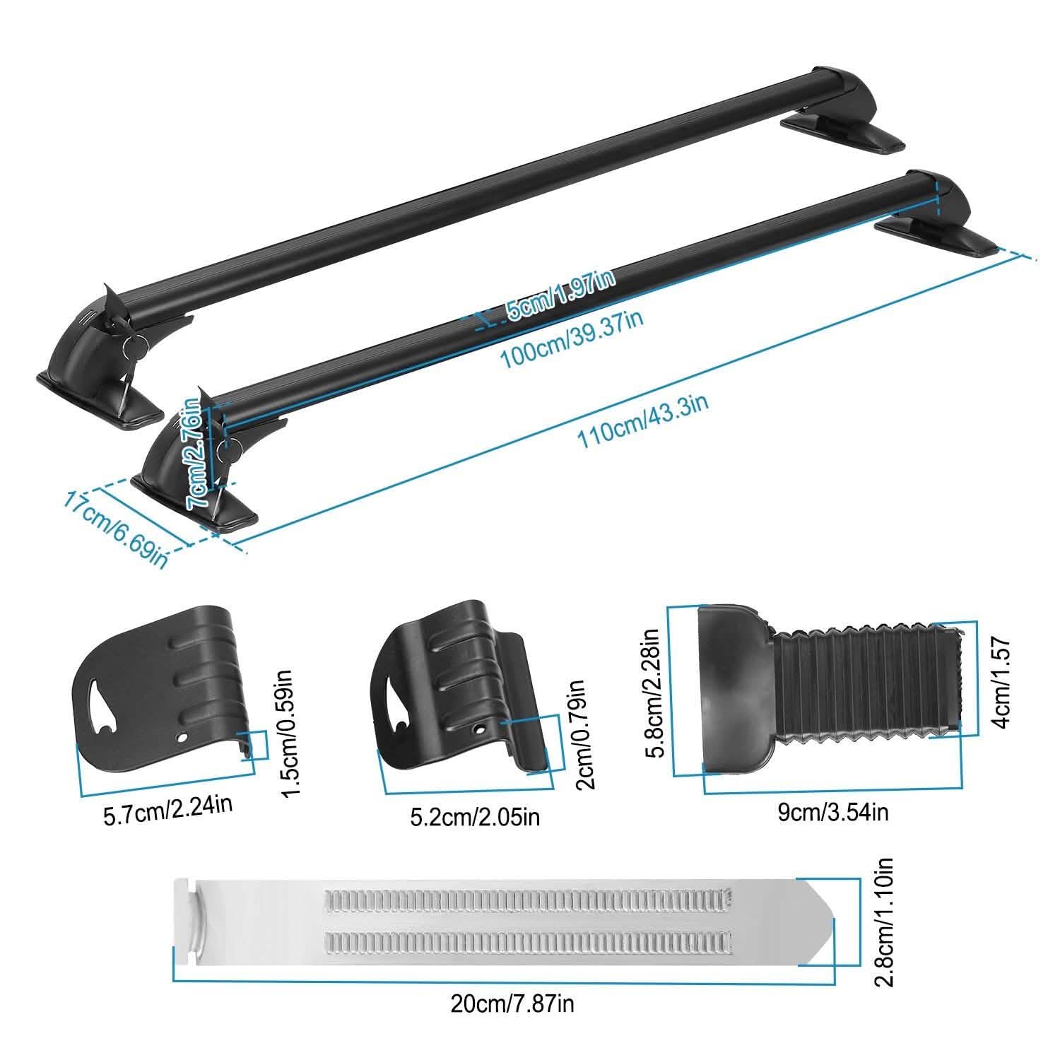 2-Piece: Universal 110CM/43-Inch Car Roof Rack Cross Bar Automotive - Tophatter Daily Deals
