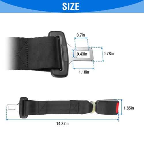 2-Piece: Universal 14” Car Seat Belt Extender Automotive - Tophatter Daily Deals