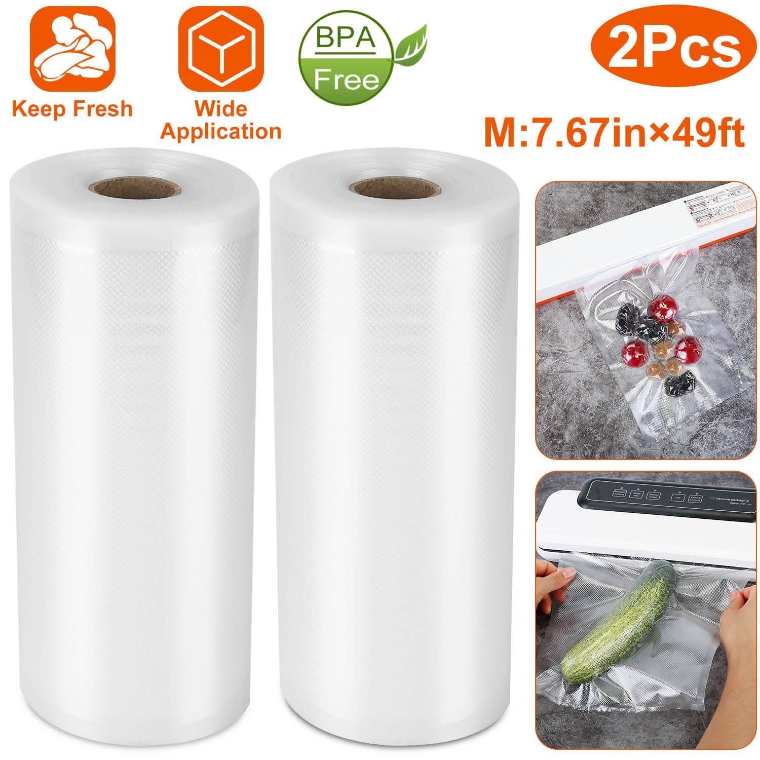 2-Piece: Vacuum Sealer Bag Rolls Kitchen Storage - Tophatter Daily Deals